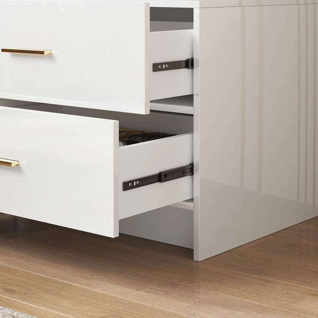 Ashten 19.69" W 2-Drawer Nightstand with USB Port and LED Light
